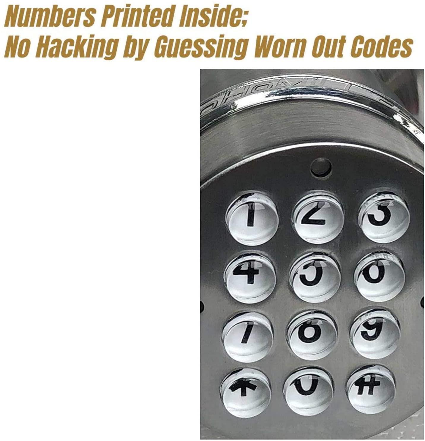 SoHoMiLL SoHoMiLL Electronic Door Knob (Spring Latch LOCK; Not Deadbolt; Not Phone Connected), single front keypad YL 99, max Security