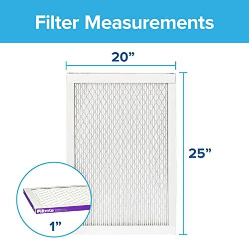 Filtrete Filtrete 20x25x1 AC Furnace Air Filter, MERV 12, MPR 1500, CERTIFIED asthma & allergy friendly, 3 Month Pleated 1-Inch Electrostatic Air Cleaning Filter, 2-Pack (Actual Size 19.719x24.688x0.78 in)