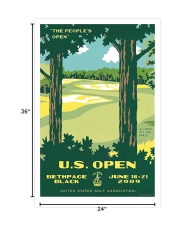 Lee Wybranski Lee Wybranski Official Golf Art / 2009 U.S. Open Major Championship at world famous golf course Bethpage Black / 24" x 36" Print/Golf Gifts Golf Accessories Golf Gifts for Men
