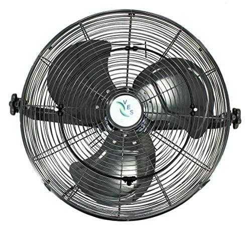 VES VES Moisture Resistant Outdoor Wall / Ceiling Mount Shop Fan/Industrial Basket Fan for Cooling and Ventilation (18 inch, Black)