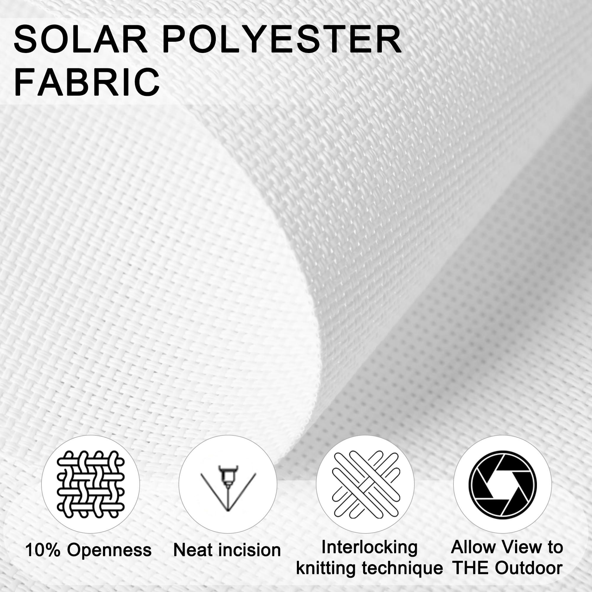 Sulugood Sulugood Light Filtering Roller Shades for Window 10% Openness Cordless Roller Blinds Solar Shades,UV Protection Fabric,Easy Installation Shades for Home, Hotel, Office,White,60" W x 64" H.