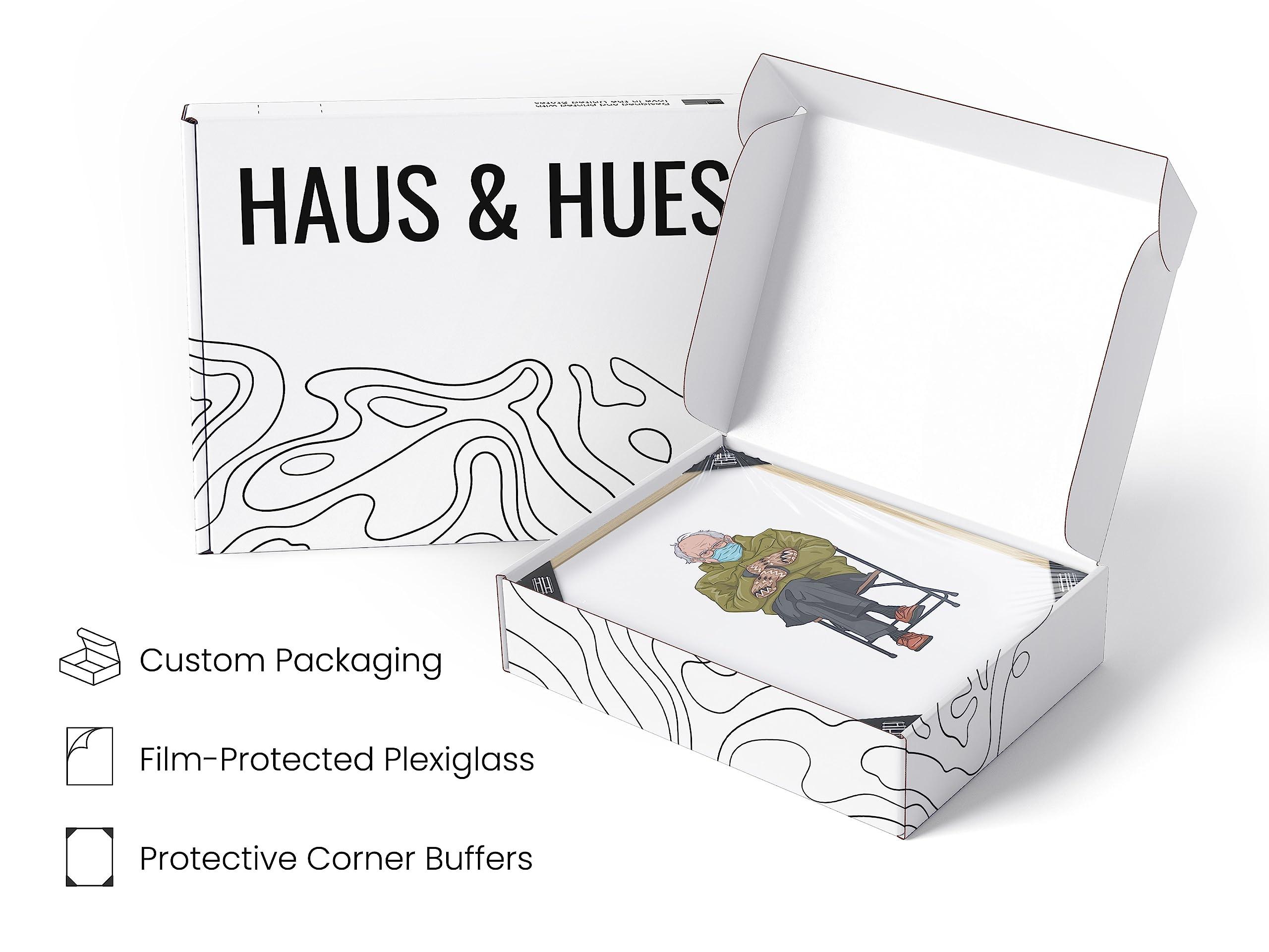 HAUS AND HUES HAUS AND HUES Bernie Sanders Meme - Bernie Sanders Poster, Meme Posters, Meme Wall Art, Political Posters Bernie Sanders Mittens Political Posters Liberal Bernie\'s Mittens (Beige Framed, 16x20)