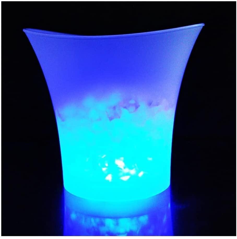 UUNVTOSU UUNVTOSU Plastic LED Ice BucketWaterproof Environmental Protection Ice Buckets Bar Nightclub Light Up Champagne Whiskey Beer Bucket Bars Bucket (Color : Yellow-)