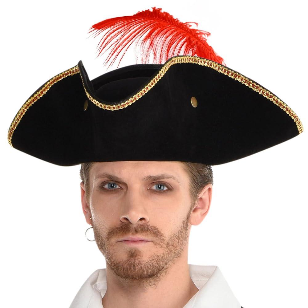 Party City Buccaneer Hat - Adult Size (1 Pack) - Premium Pirate Captain Costume Accessory for Halloween Parties & Cosplay Events