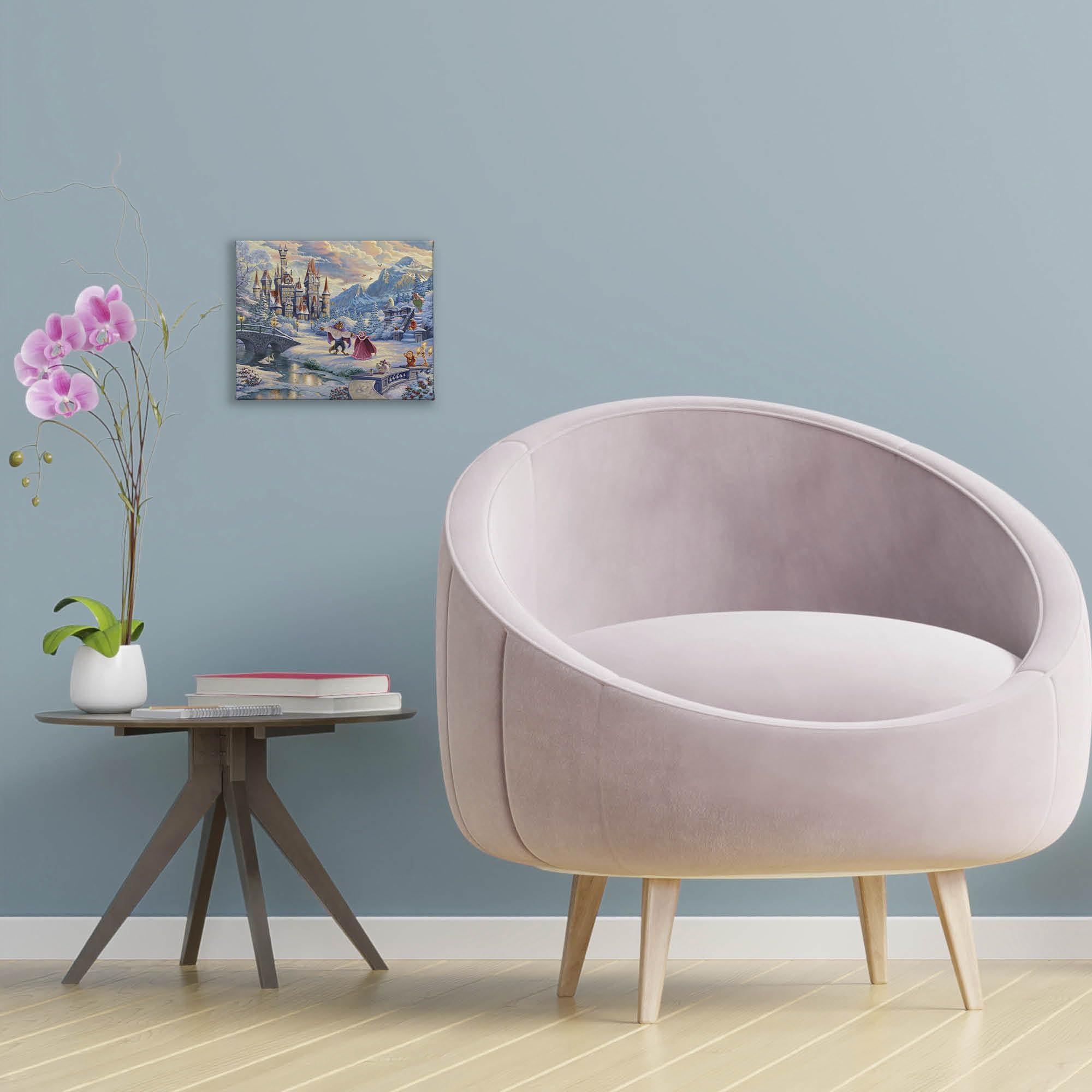 Thomas Kinkade Thomas Kinkade Studios Beauty and the Beasts Winter Enchantment Art Prints | Gallery Canvas Art | Frameless Room Wall Art | Certificate of Authenticity Included, 8" x 10"