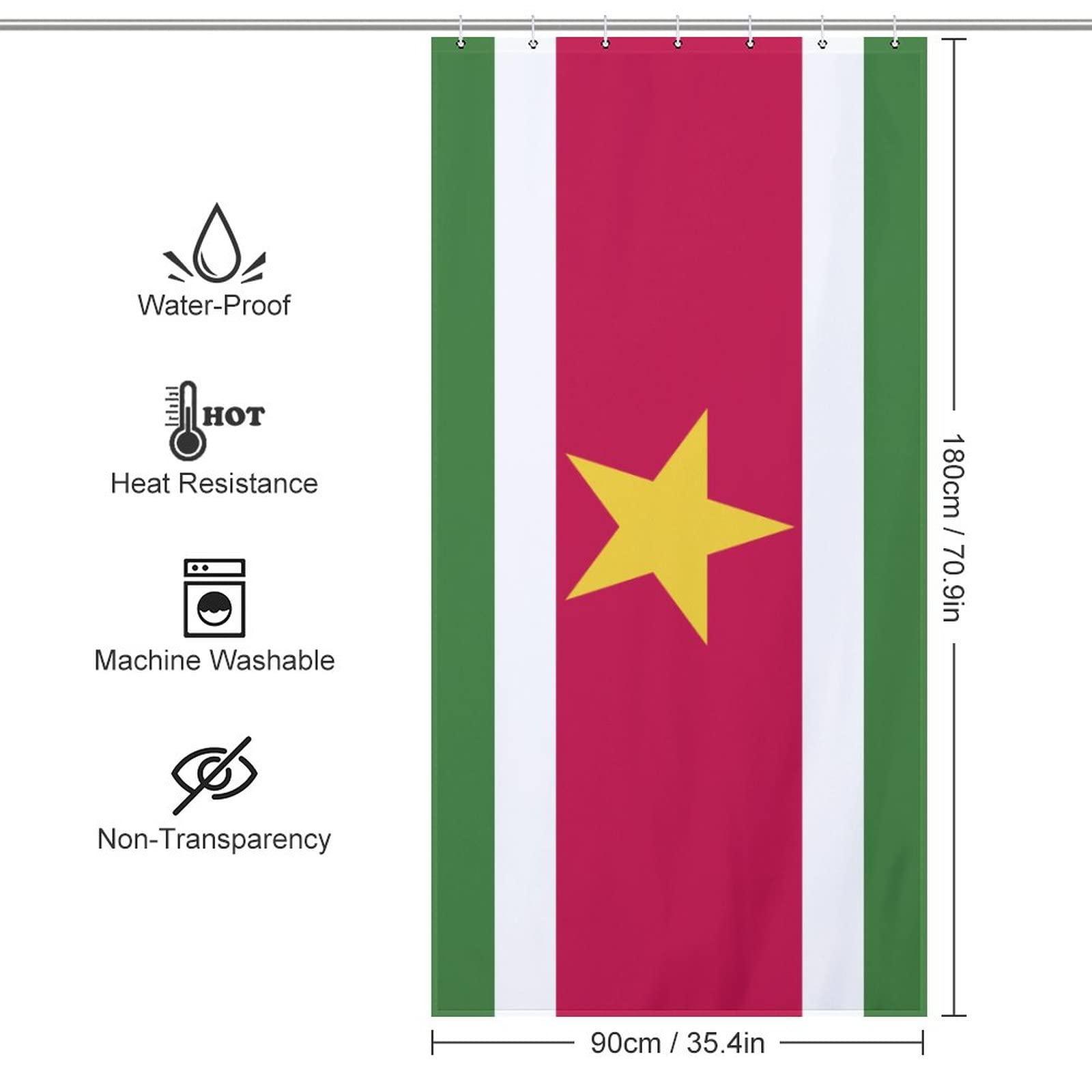 TAIZIYEAH TAIZIYEAH Suriname Flag Shower Curtain Texture Abstract Polyester Fabric Bathroom Curtains Durable Bathtub Showers Decor with Hooks 36x72Inch92x183cm
