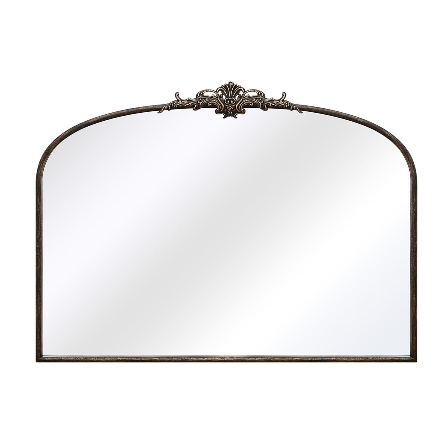 Besdomus Besdomus Large Arched Mirror, 40x30 Inches Black Traditional Vintage Ornate Baroque Mirror Antique Style Wall Mounted Mirrors for Entryway, Fireplace, Living Room, Hallway, Bathroom