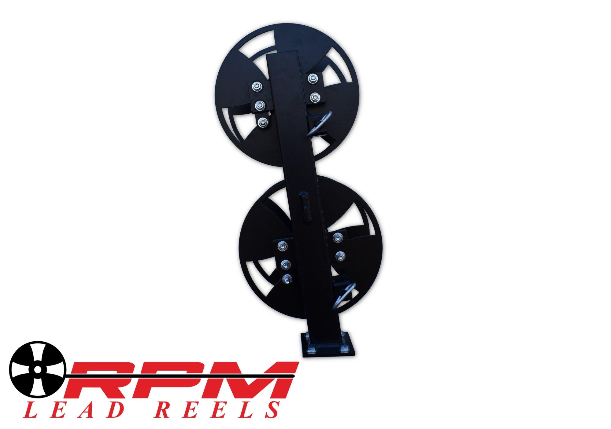 RPM LEAD REELS 12\'\' BLACK DOUBLE FIXED BASE WELDING CABLE LEAD REEL