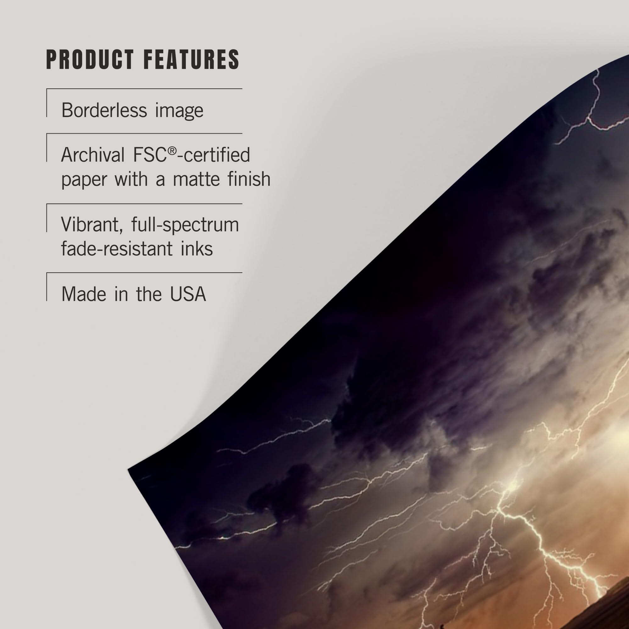 Lantern Press Lantern Press 36x54 Inch Giclee Art Print Wall Decor, Desert Storm, Lightning Strikes