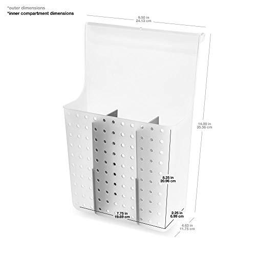 madesmart Madesmart Over Door Hair Tool Organizer for Straighteners, Curling Irons, and Brushes, Hanging Bathroom Storage Hair Tool Holder, Frost