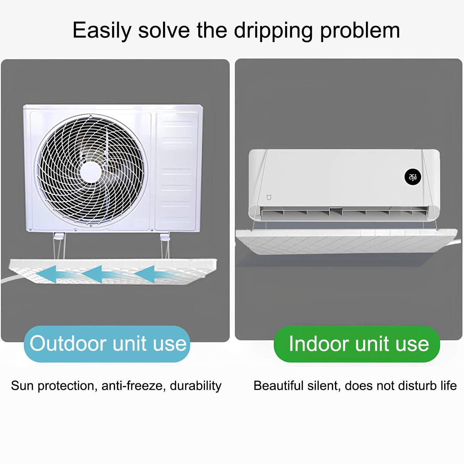 ZCSL ZCSL Condensate Drain Pan Plastic Drip Tray, AC Drip Pan with Drain, Universal Window Air Conditioner Drain Kit, for Indoor/Outdoor Split Air Conditioner Heat Pump Systems(1-2p,Hose 300cm)