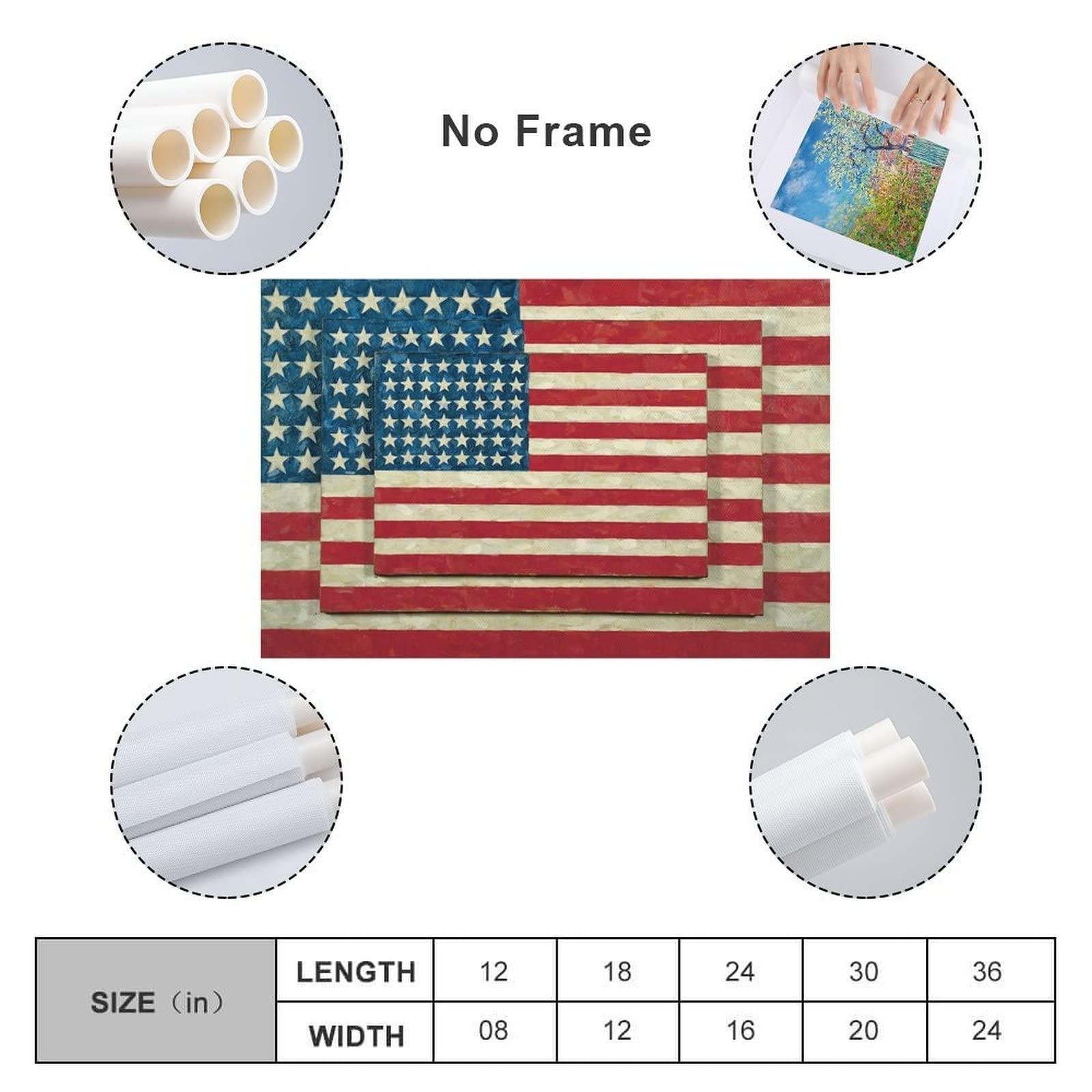 CGUSX Jasper Johns - Three Flags Poster Decorative Painting Canvas Wall Art Living Room Posters Bedroom Painting 16x24inch(40x60cm)