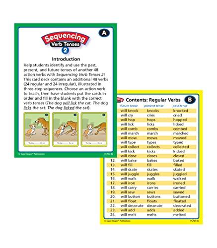 Super Duper Publications Super Duper Publications | Sequencing Regular and Irregular Verb Tenses Set 2 Fun Deck | Communication and Early Reader Skills Flash Cards | Educational Learning Materials for Children
