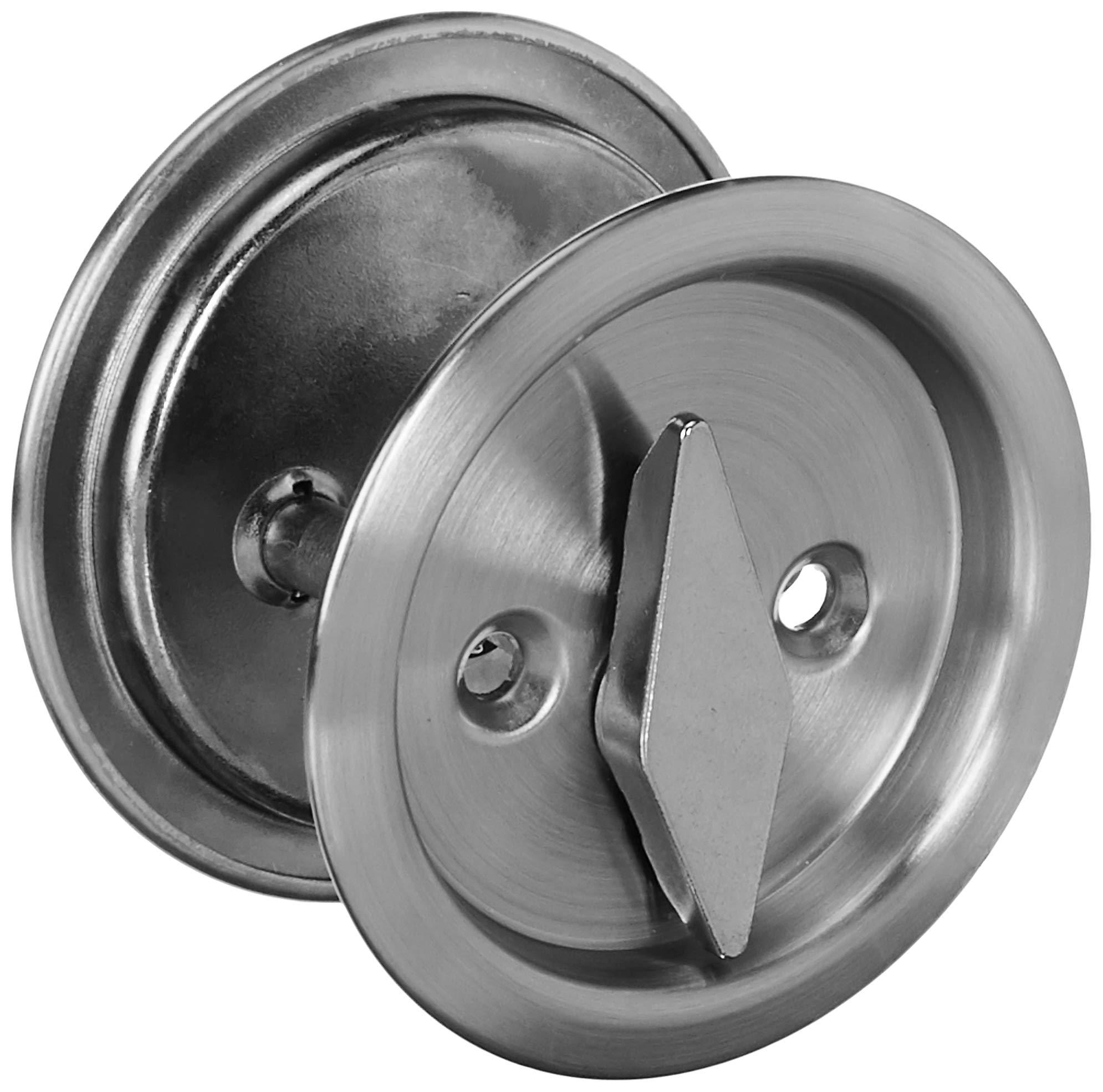 Kwikset Kwikset 335 15 RND PCKT DR LCK Round Bed/Bath Pocket Door Lock in Satin Nickel