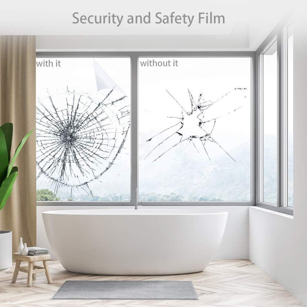 MAKIOTEKO 4mil Clear Window Security Film Safety Window Film Shatterproof Film for Glass Windows Switchable Glass Film for Home Office,24inch x 33feet(Customizable Size)