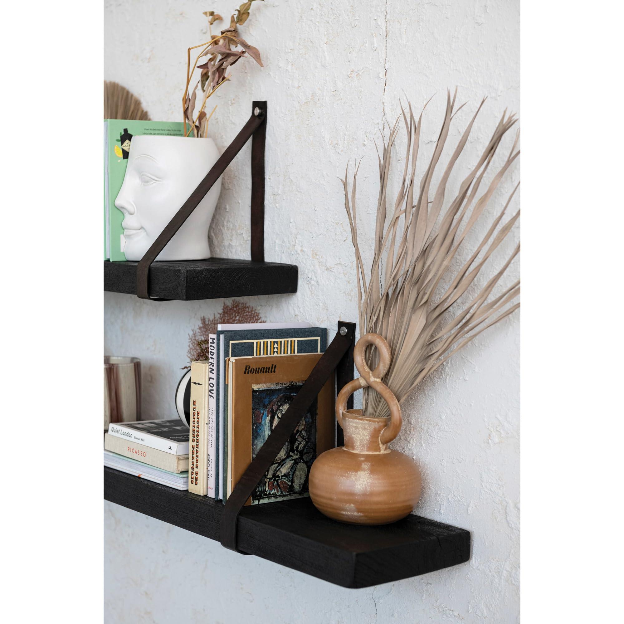 Bloomingville Bloomingville 8.5 Inches Stoneware Twisted Handle and Reactive Glaze, Brown Vase