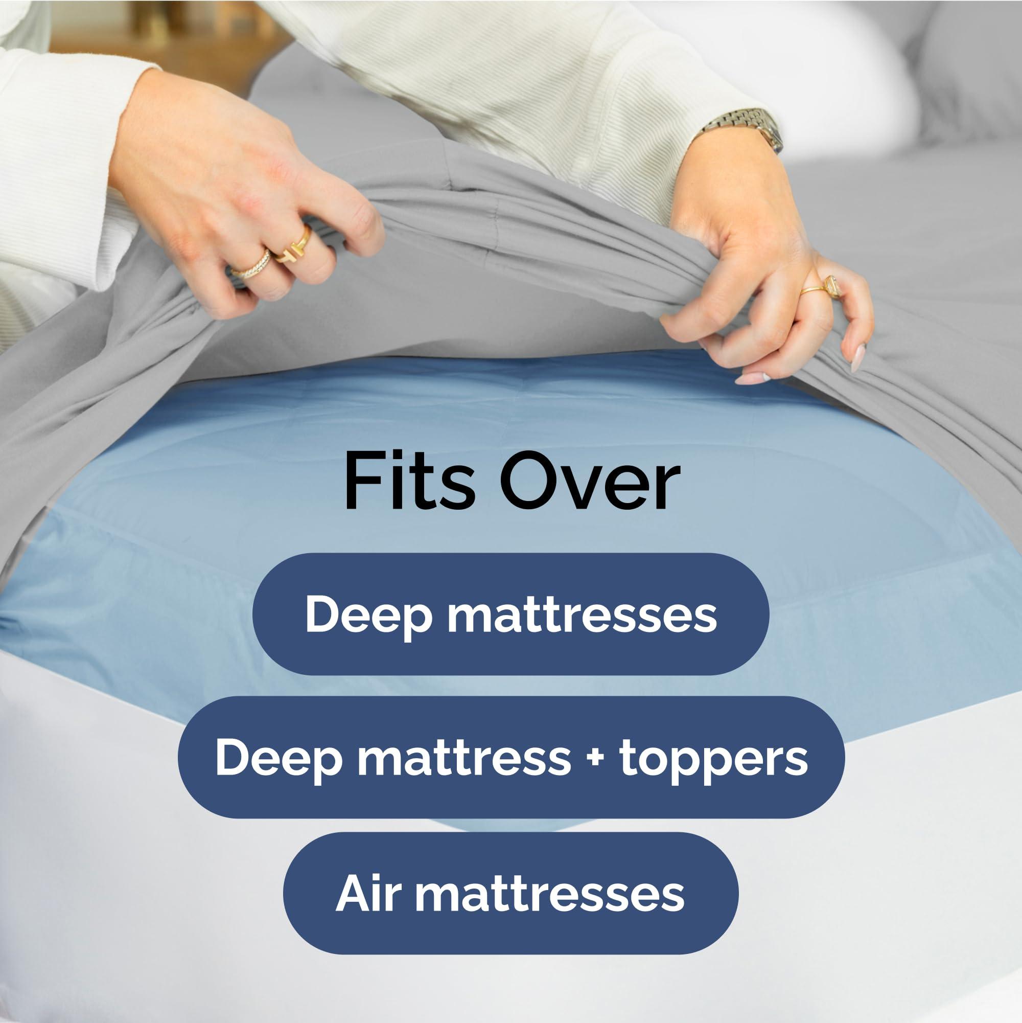 CGK Unlimited Extra Deep Pocket King Sheets - 4 Piece Breathable & Cooling Bed Sheets - Hotel Luxury Bed Sheet Set - Soft, Wrinkle Free & Comfy - Easily Fits Extra Deep Mattresses - Deep Pocket French Grey Sheets