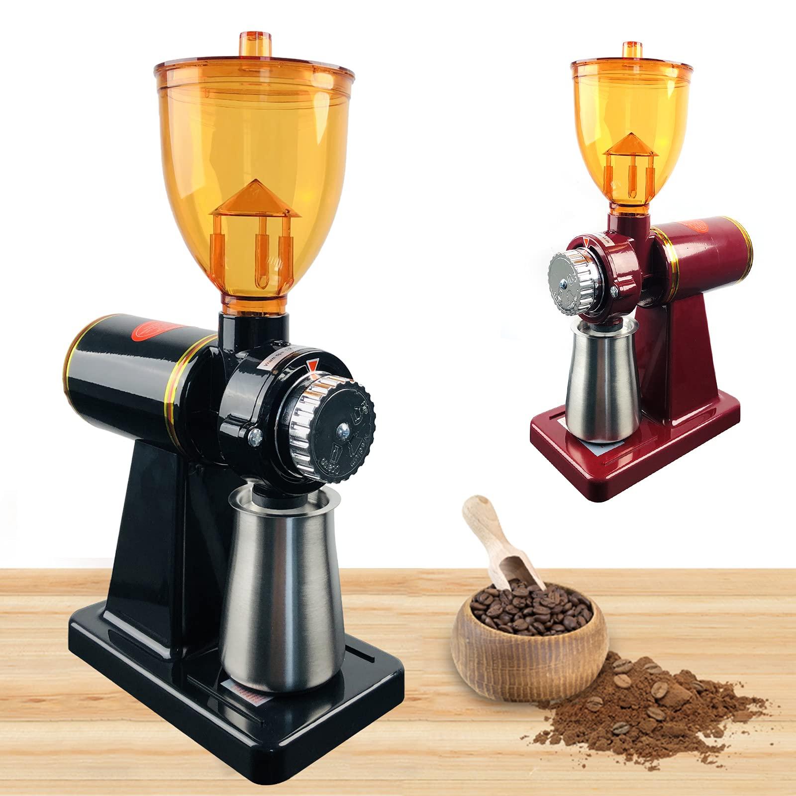 Eapmic 250g Commercial Coffee Grinder Electric Grain Mill Grinder Automatic Burr Coffee Grinder Machine Coffee Bean Grinder Mill Espresso Bean Grinder Machine Household Coffee Bean Grinder (Red)