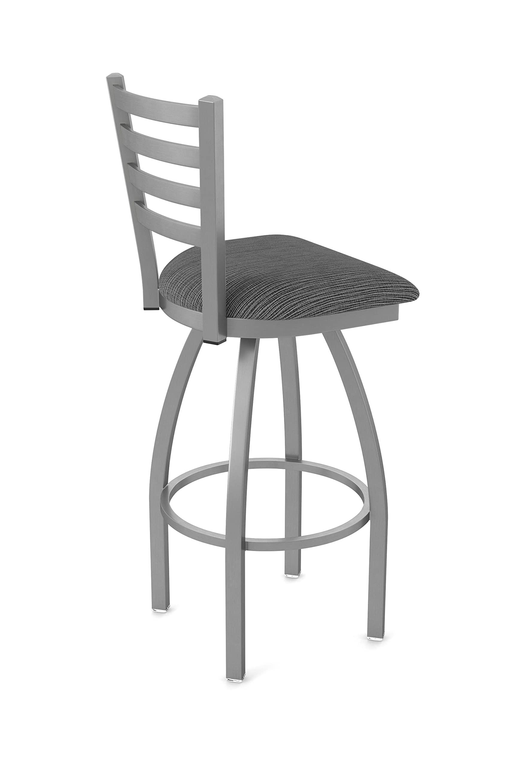 Holland Bar Stool Co. Holland Bar Stool Co. Indoor Home/Office Barstool Modern Decorative Furniture 410 Jackie Stainless Steel 36\" Swivel Bar Stool with Graph Coal Seat