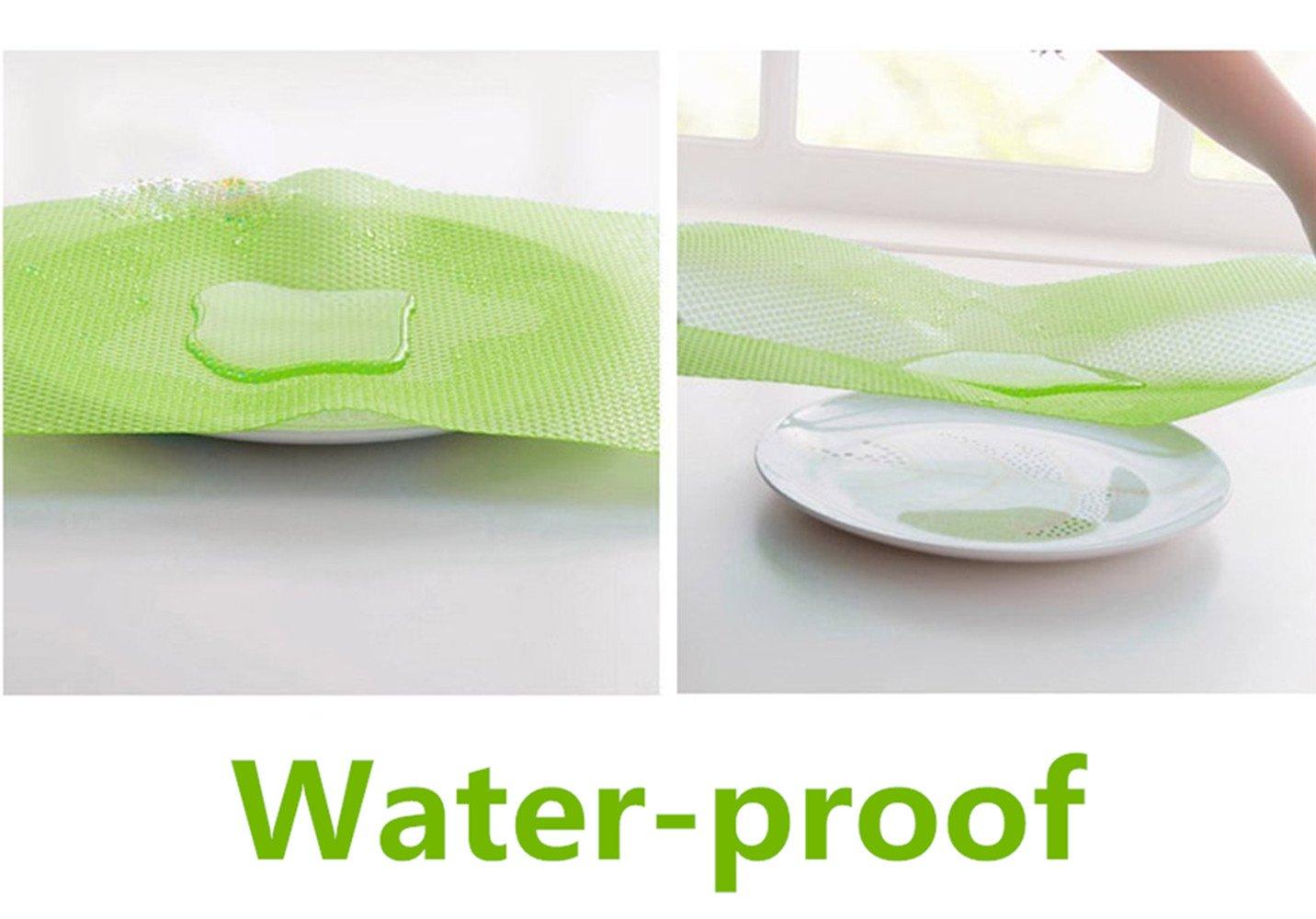 Cafurty Cafurty 4 Pcs Refrigerator Mats, Fridge Mats Can Be Cut Refrigerator Pads Fridge Pads Vegetable Fruits Fresh Pad Drawer Table Placemats Cabinet Protective Pads Shelves Drawer Mats - Green