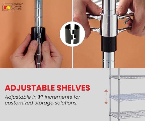 QUANTUM STORAGE SYSTEMS Quantum Storage Systems WR74-1436C Starter Kit Wire Shelves Chrome 4 Shelves 74" H x 36" W x 14" D