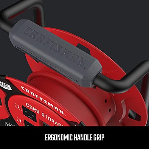 Craftsman CRAFTSMAN Retractable Extension Cord Reel 1 Ft. With 4 Outlets, Cable Management & Heavy Duty 14AWG SJTW Cable