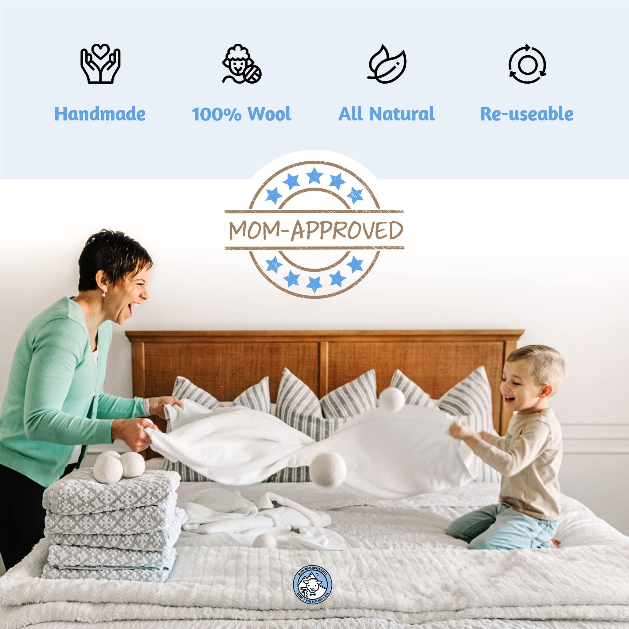 Smart Sheep Wool Dryer Balls - Smart Sheep 3-Pack - XL Premium Natural Fabric Softener Award-Winning - Wool Balls Replaces Dryer Sheets - Laundry Balls