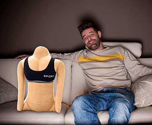 OFFICE LOGIX SHOP OFFICE LOGIX SHOP Girlfriend Body Pillow - Full Body Cuddle Buddy Arm Pillows for Boyfriend - Thick, Soft, Snuggle Bed Pillow - Original Funny Plush Distance Love Cuddling Pillow for Man