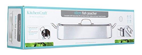 Kitchen Craft KitchenCraft Fish Kettle, Stainless Steel Induction, Polished, Large, 61.5 x 18.5 x 10.5cm, Silver