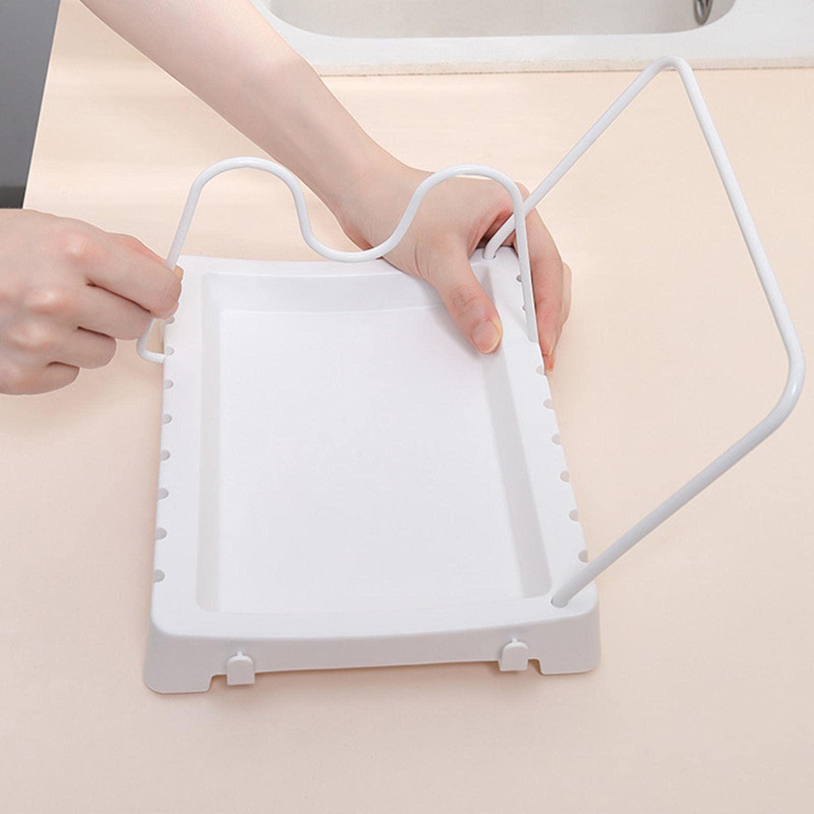 KISMEET KISMEET Kitchen Multi-Functional Storage Rack Frying pan Cover Storage Rack Chopping Board Rack pan Rack pan Storage Rack White