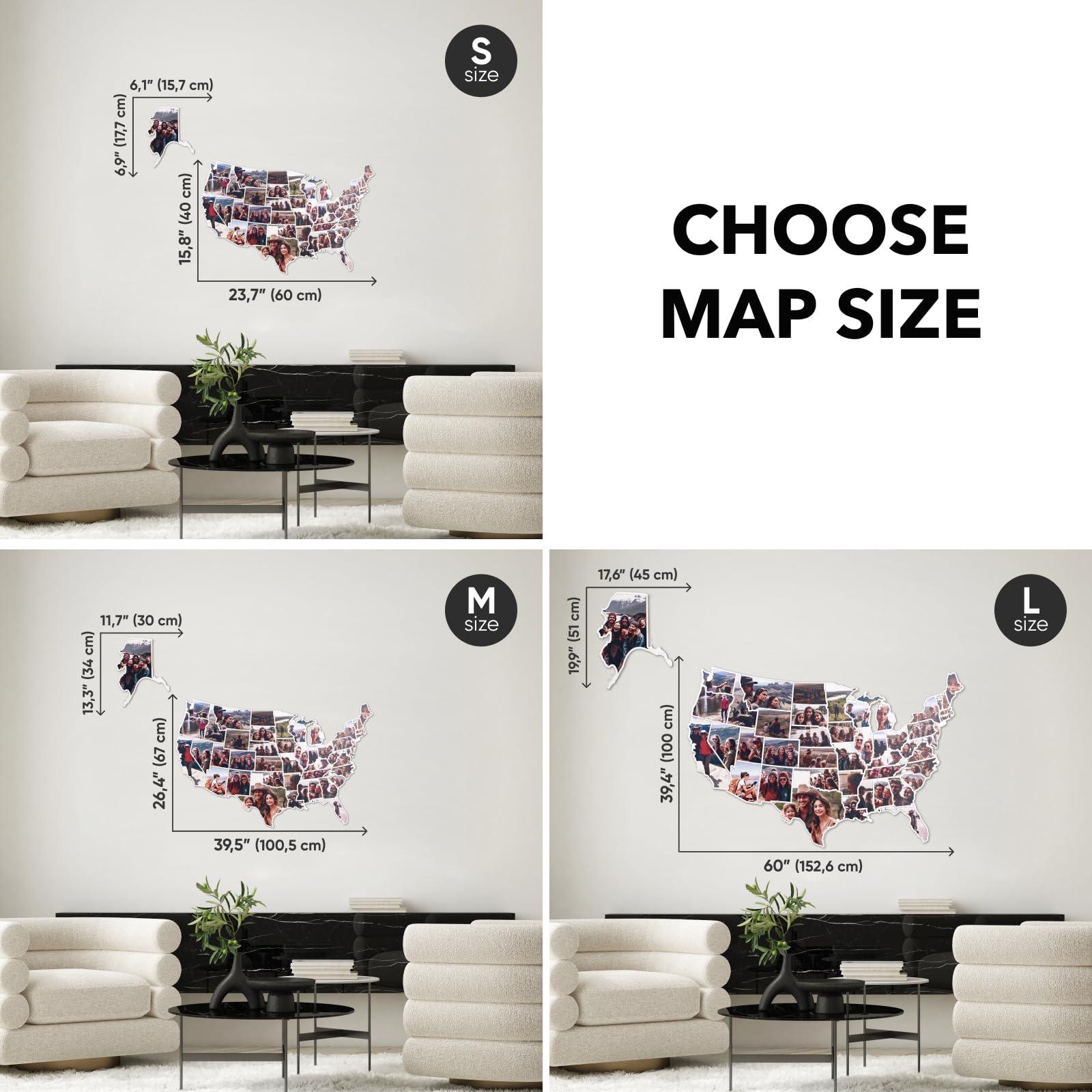 Enjoy The Wood ENJOY THE WOOD Mark Your Travels USA Photo Map - 50 States Travel Map Places I've Been Map Visited Places - US States Map Travel Tracker - Wood Wall Art For Home & Kitchen or Office (Midnight)