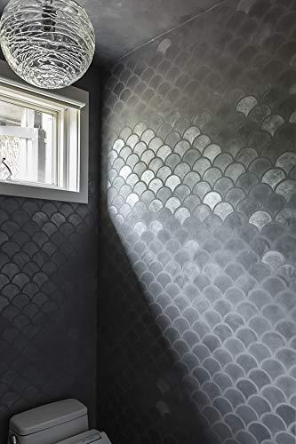 Royal Design Studio Stencils Royal Design Studio Stencils Large Moroccan Scallops Wall Stencil with Modern Fish Scales Wallpaper Look