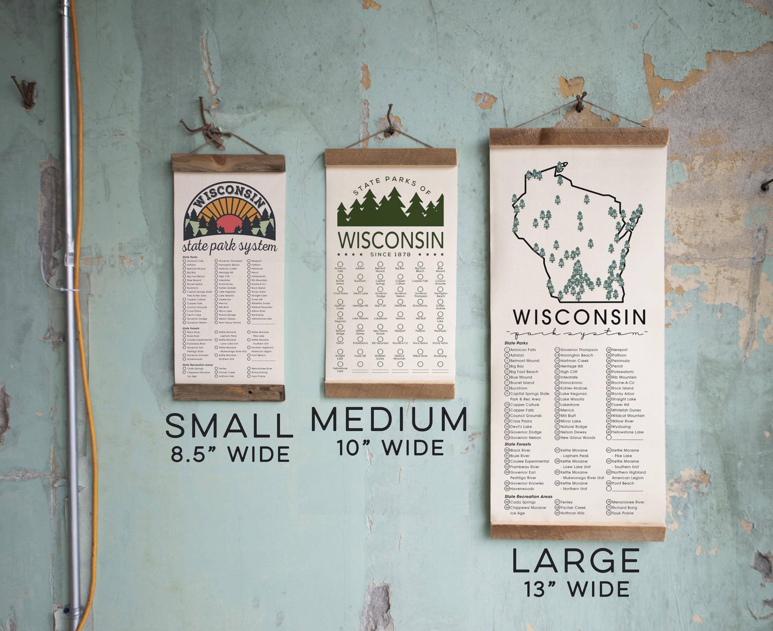 Unfinished Art Studio WI State Park Adventure Checklist WITH Pen/Wisconsin State Park/Travel Wisconsin Gift/WI Bucketlist Map/Hiker Gift/Travel Guide (Large, Pine Tree)