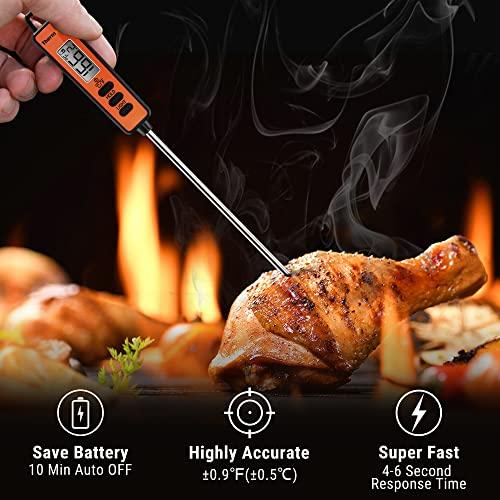 ThermoPro ThermoPro TP01A Digital Meat Thermometer for Cooking Candle Liquid Deep Frying Oil Candy, Kitchen Food Instant Read Thermometer with Super Long Probe, Backlit, Lock Function