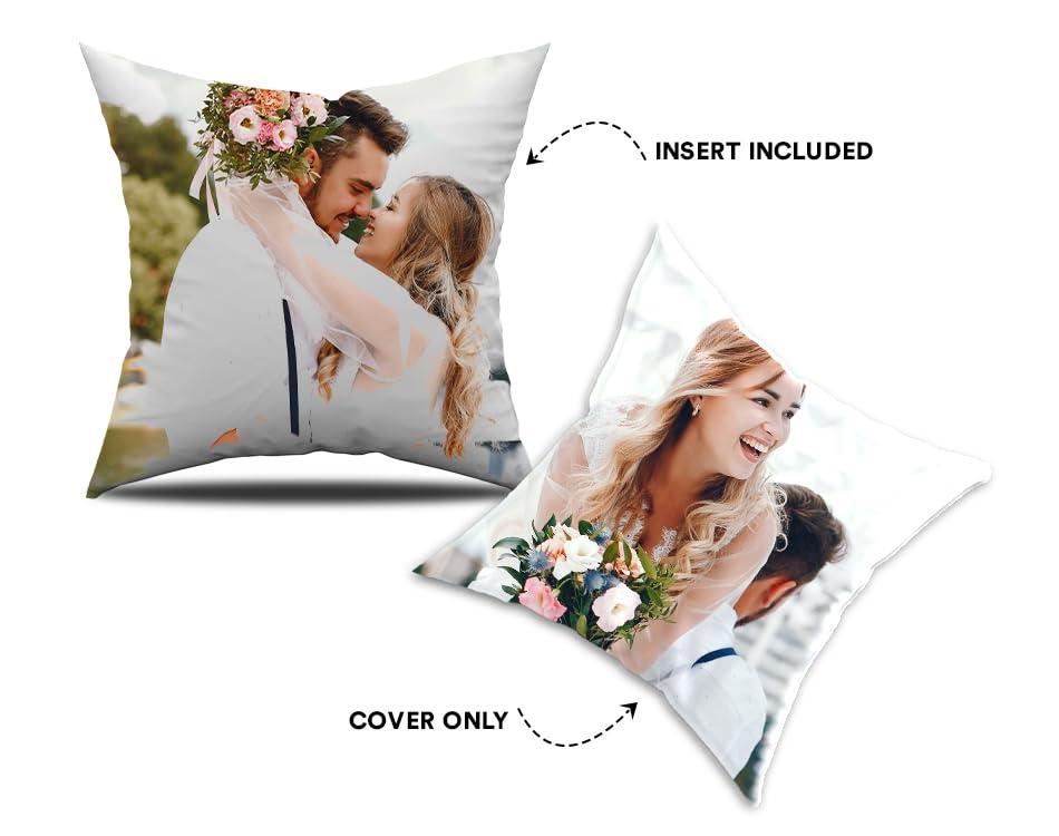 CanvasChamp Custom Photo Pillow Case for Couple Set of 1 - Personalized Photo Pillow with Optional Filler - Customized Couple Gifts for Anniversary, Valentines, Birthday (Pure Polyester, 24\" x 24\")