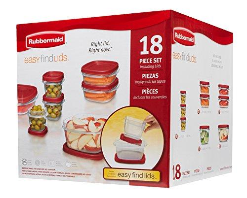 Rubbermaid Rubbermaid Easy Find Lids Food Storage-Containers, Racer Red, 18-Piece Set