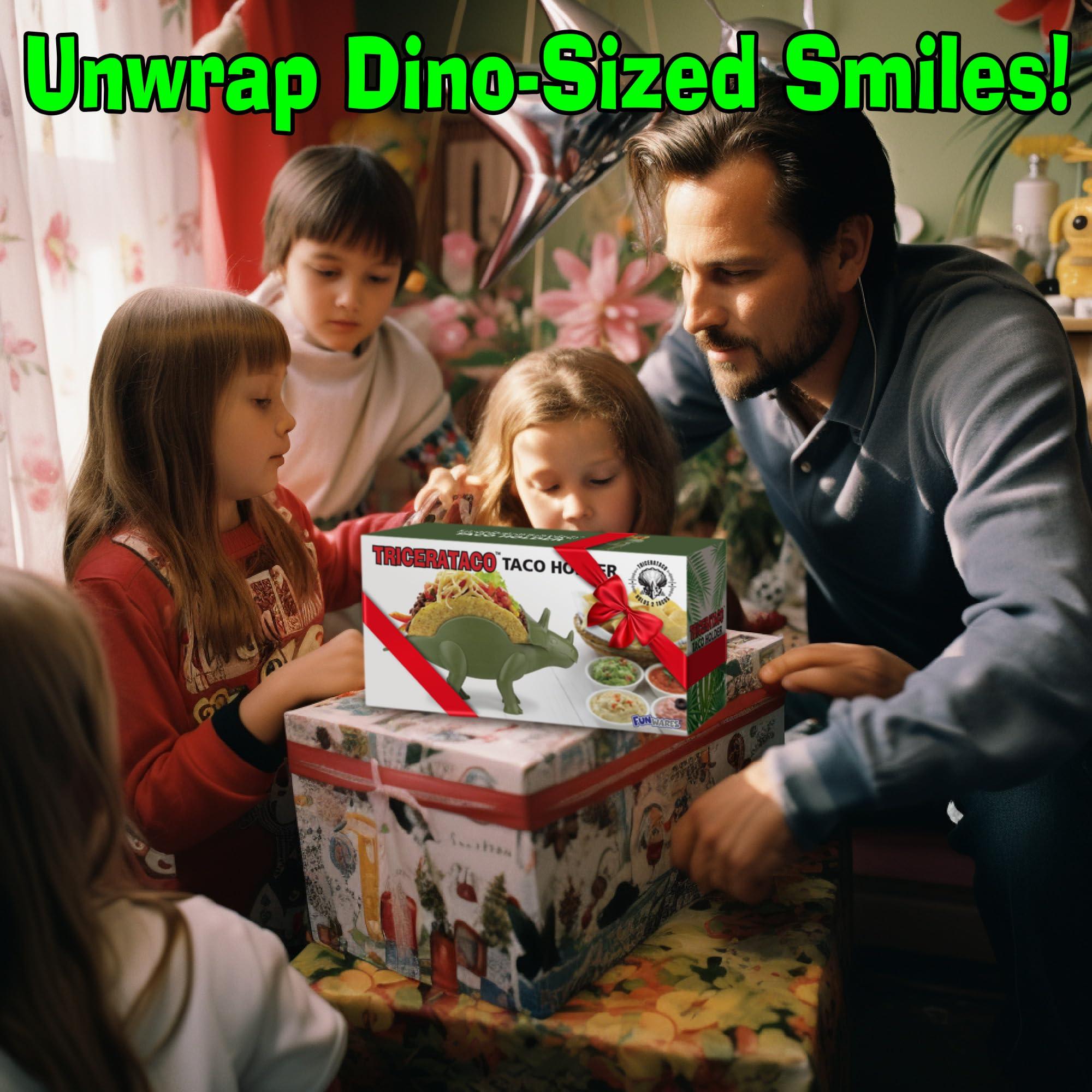 Funwares Funwares Original Tricerataco - The Ultimate Dinosaur Taco Holder, Fun and Practical White Elephant Gift, Hold 2 Tacos