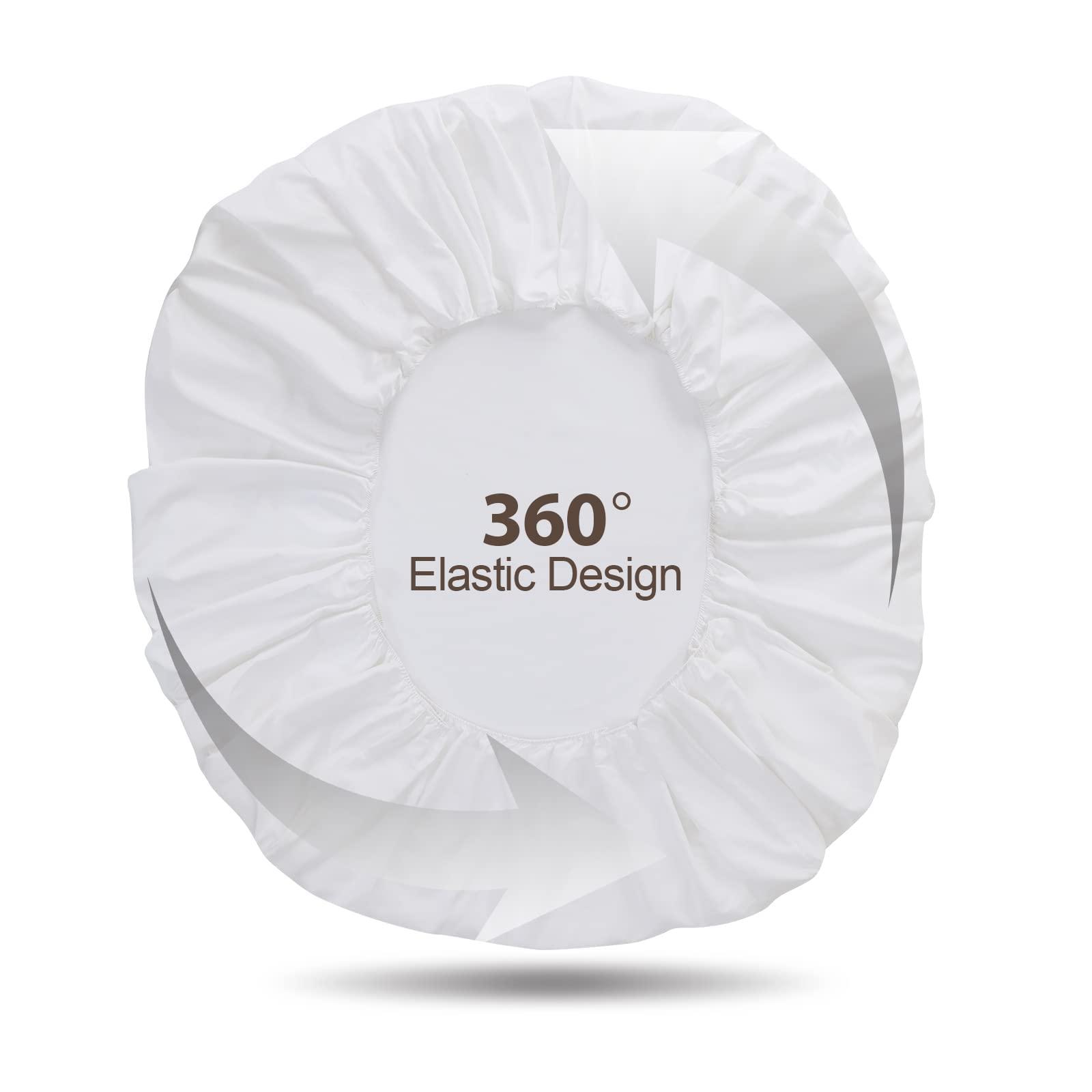 Shunjie.Home Split King/2 Pack Twin XL Egyptian Cotton Fitted Sheets 600 Thread Count 16\" Deep Pocket(Split King/2 Pack Twin XL Fitted Sheet, White)