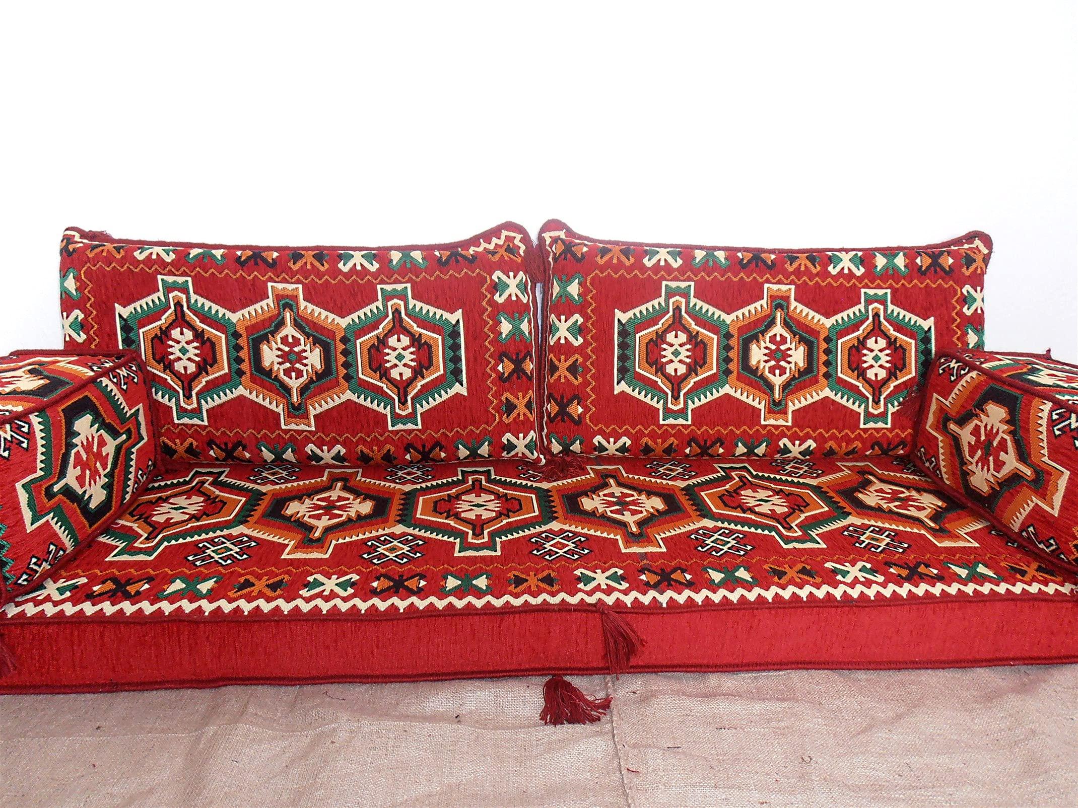 mysticalanatolia Arabic Majlis Sofa For Living Room, Arabic Furniture, Arabic Jalsa, Arabic Couches, Loveseat, Bench Cushions, Pallet Sofas, Arabic School Floor Seating, Islamic Center Floor Sofa