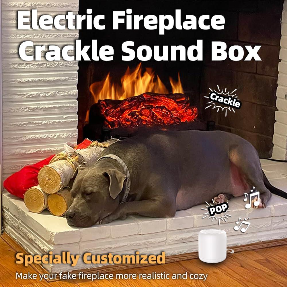 MSELTOS Fireplace Crackler Sound Box for Electric Fireplace with Remote Control, 2 in 1 Realistic Rechargeable Fire Crackling Sound Machine for Gas Fireplace, Fire Crackler Sound System, Fire Noise