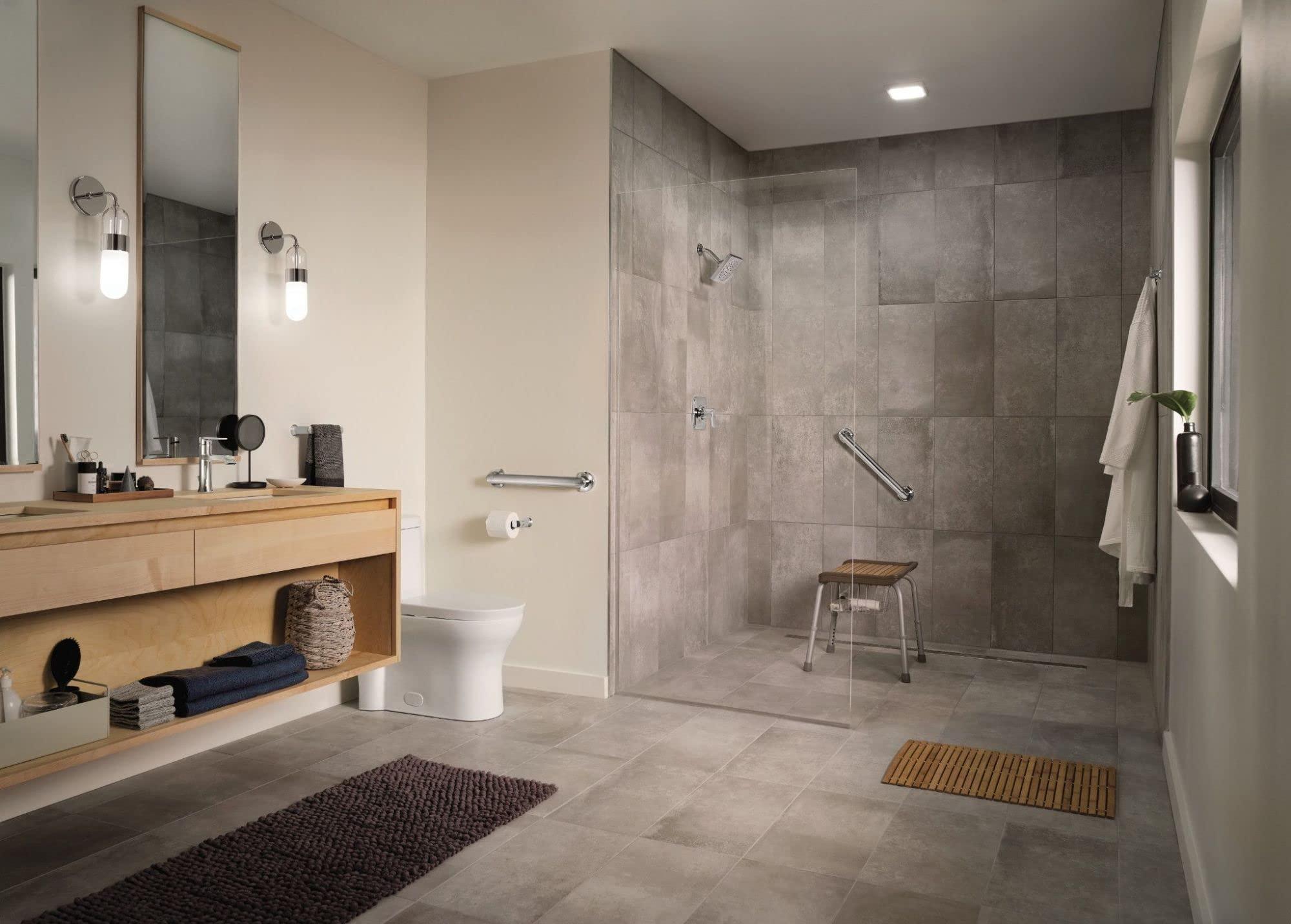 Moen Moen Genta LX Chrome Modern 6.8-Inch Length Hand-Towel Bar for Bathroom or Kitchen, BH3886CH