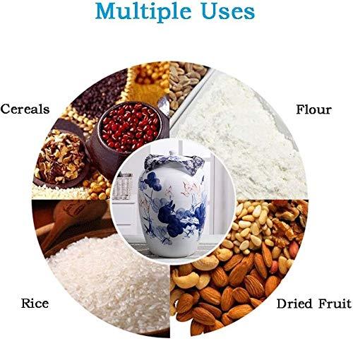 ZARUX Storage Jar air Tight Airtight Food Storage Containers Ceramic With Lids Large Creative Kitchen Canisters Jars Porcelain,Pantry Organization And Storage For Flour Snacks Sugar Coffee Cereals 25L Blue
