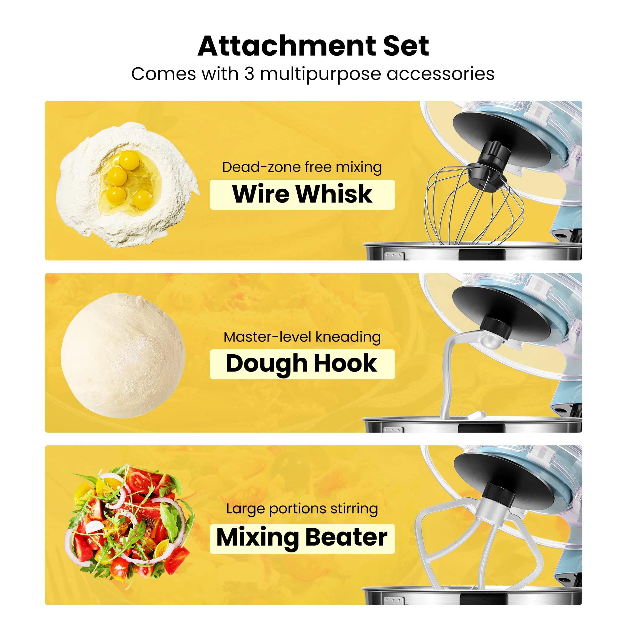 VIVOHOME VIVOHOME Stand Mixer, 660W 10 Speed 6 Quart Tilt-Head Kitchen Electric Food Mixer with Beater, Dough Hook, Wire Whip and Egg Separator, Blue