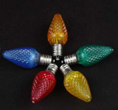 Novelty Lights Novelty Lights 25 Pack C7 LED Twinkle Outdoor Christmas Replacement Bulbs, Multi,C7/E12 Candelabra Base, 5 Watt