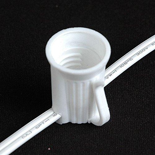 Novelty Lights Novelty Lights 200 Foot C9 Outdoor String Light Christmas Stringer - Patio String Lights - Intermediate Base (C9/E17) - 24\" Spacing - White Wire