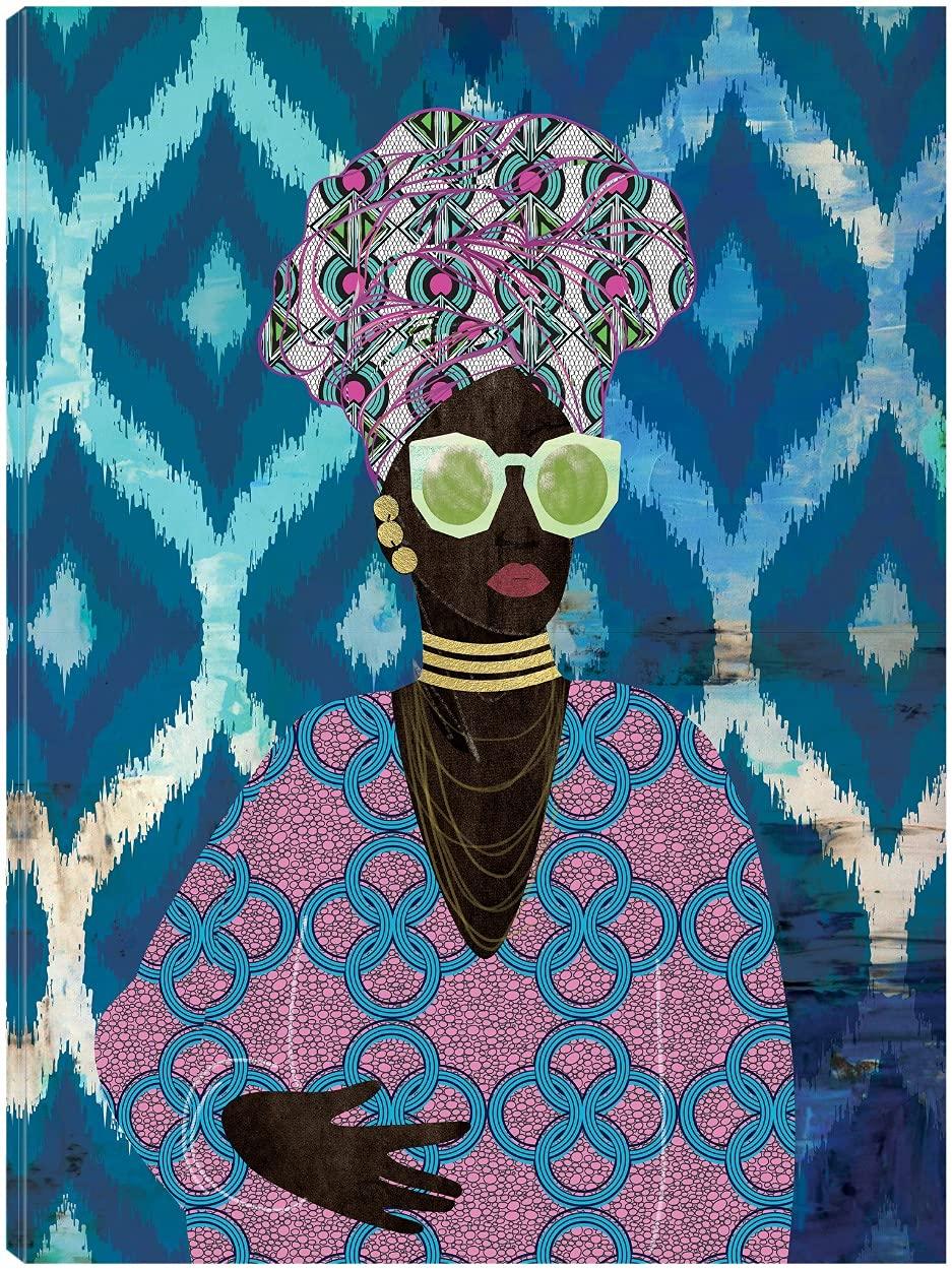 Fine Art Canvas Fine Art Canvas Modern Turban Queen Canvas Wall Decor by Artist Nikki Chu for Living Room, Bedroom, Bathroom, Kitchen, Office, Bar, Dining & Guest Room - Ready to Hang - 35 in x 46 in