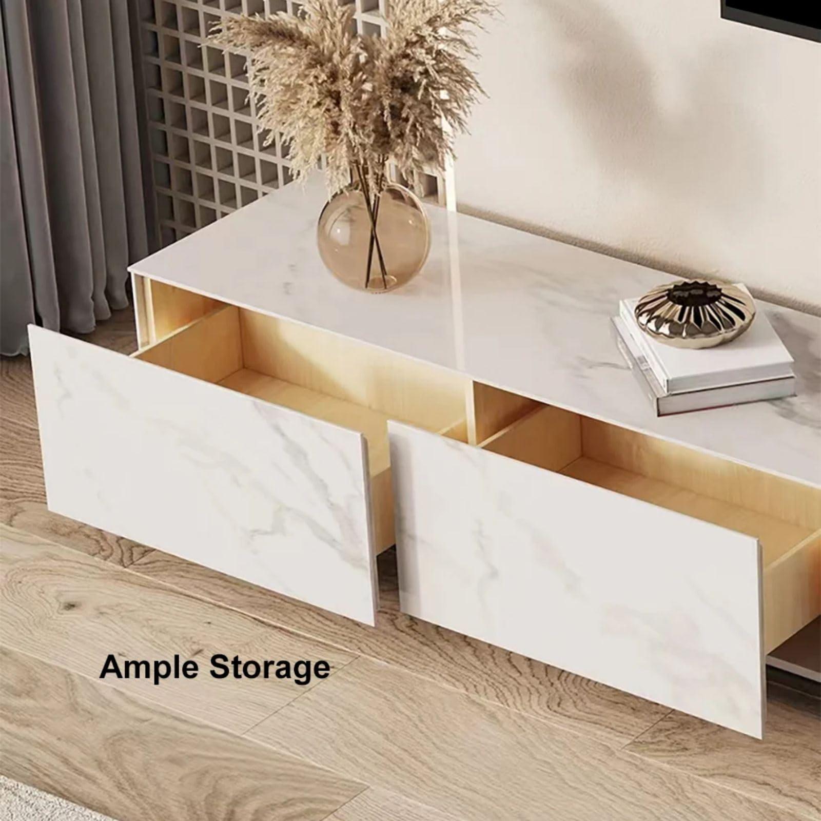 homary Homary Electric Fireplace TV Stand 78.7\" Faux Marble Entertainment Center with Humidifier Media TV Console with Remote Control for TVs Up to 75\" (White)