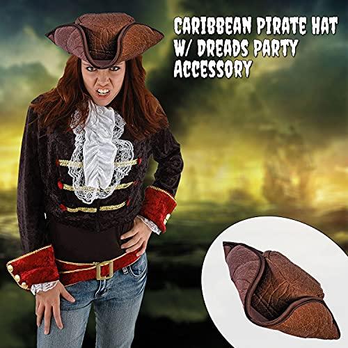 PMU PMU Caribbean Pirate Hat w/ Dreads Party Accessory Pkg/1