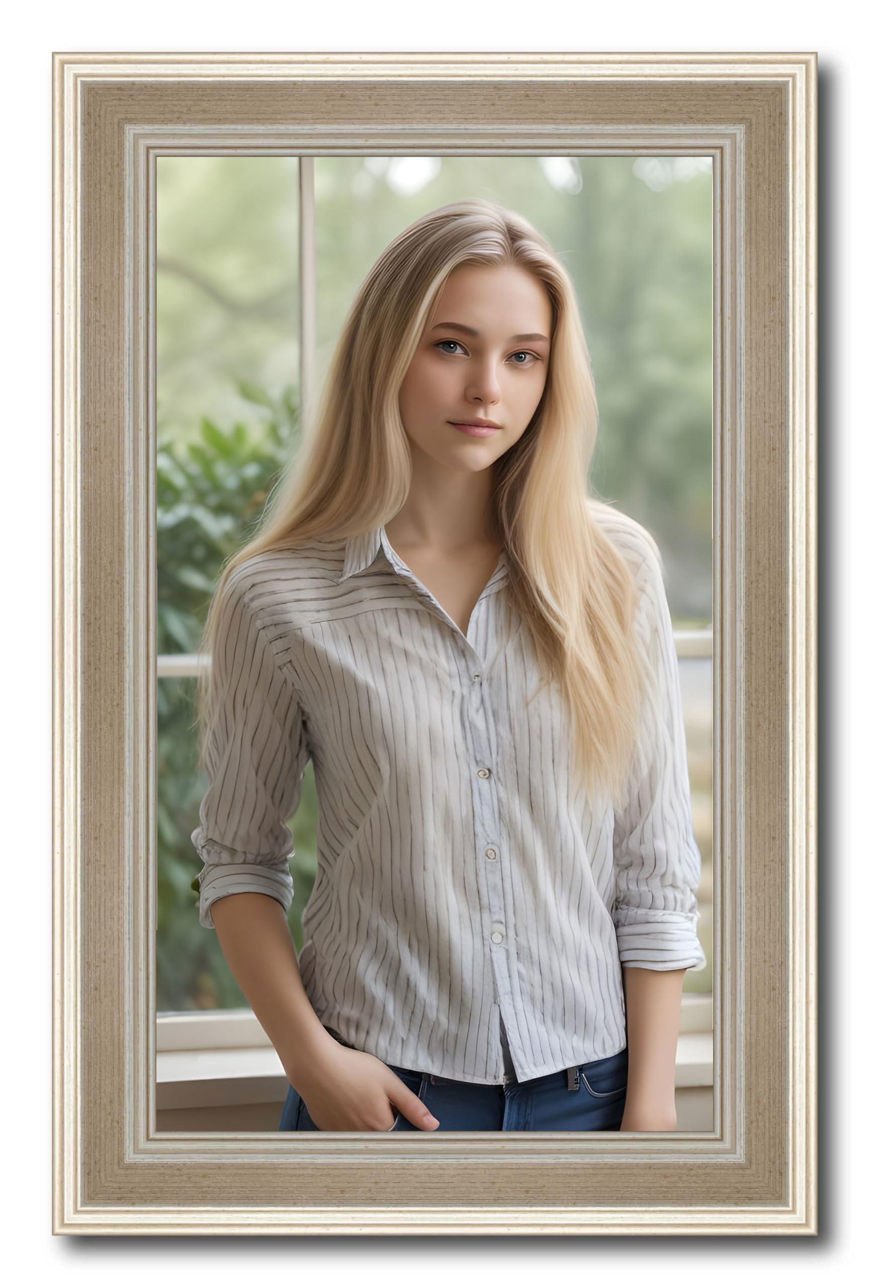 Poster Palooza Poster Palooza 20x27 Frame Silver Modern Solid Wood Picture Frame | 0.75 Inch Moulding Width | with UV Acrylic Plexiglass, Foam Board Backing & Hanging Hardware Included