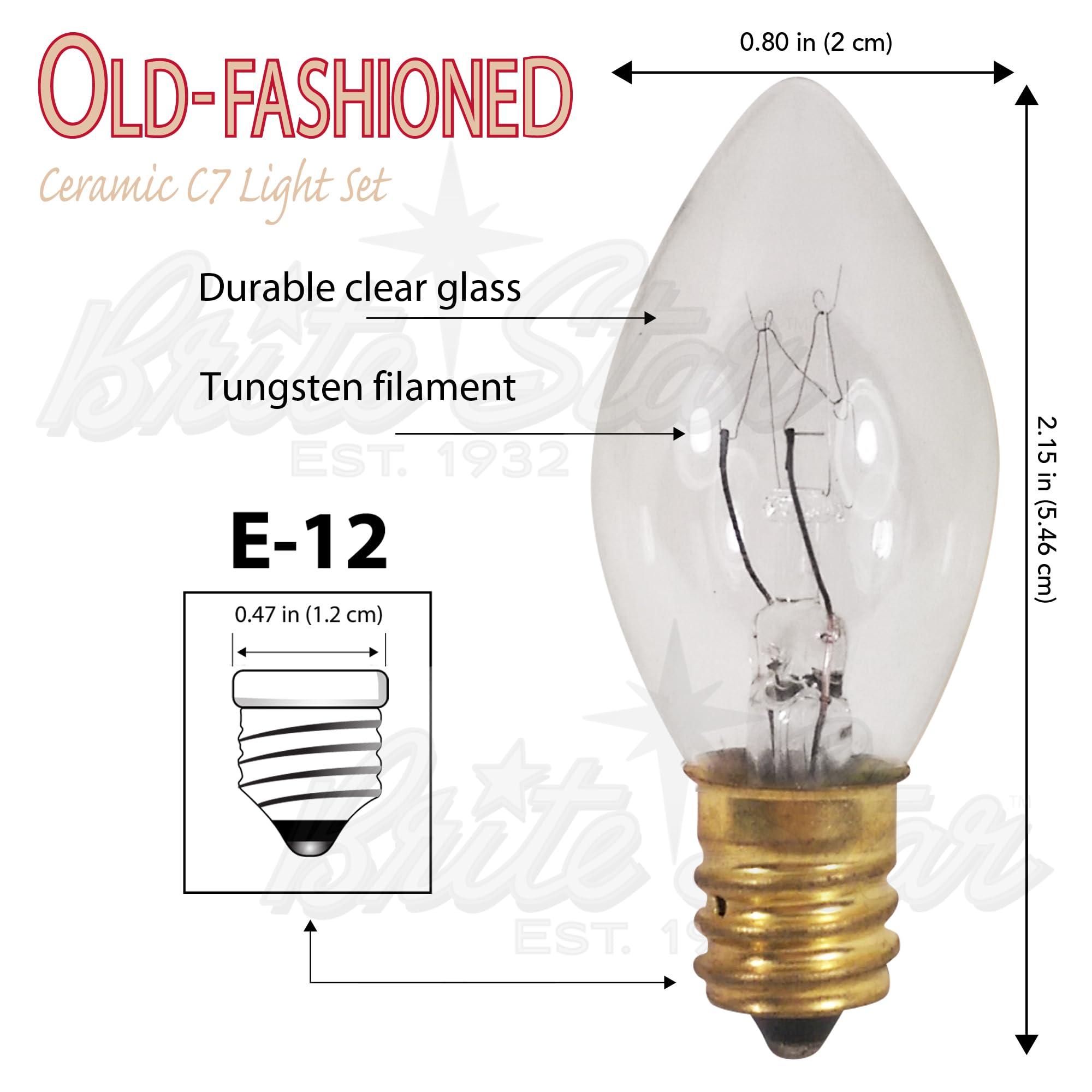 Brite Star Brite Star Vintage Christmas String Lights Multi C7 25 Feet - Old-Fashioned Bulbs Perfect for Christmas - Patriotic Decorations, Indoor and Outdoor Use.